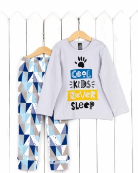 Пижама (серый жемчуг/треугольники) | Артикул: КС15/2-И | Детская одежда оптом от «Бэби-Бум»