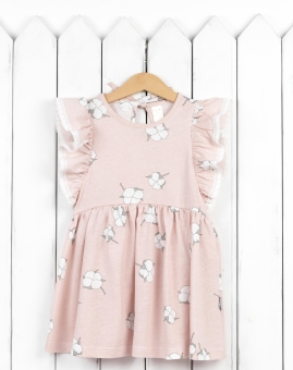 Платье (хлопок на розовом) | Артикул: С211/1-К | Детская одежда оптом от «Бэби-Бум»