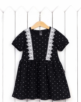 Платье (клевер на чёрном) | Артикул: С221/1-К | Детская одежда от «Бэби-Бум»