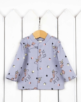 Рубашка (единороги на сером) | Артикул: Р54/5-И | Детская одежда оптом от «Бэби-Бум»