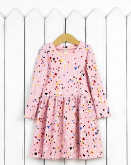 Платье  (леопард мультиколор на розовом) | Артикул: С199/4-К | Детская одежда оптом от «Бэби-Бум»