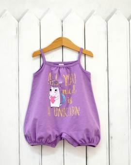 Комбинезон для девочки (цвет фиолетовый) | Артикул: К176/3-К | Детская одежда оптом от «Бэби-Бум»