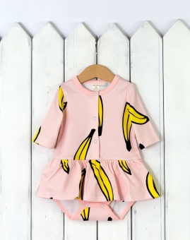 Боди-платье "Bananamama" (розовый) | Артикул: Б65/7-И | Детская одежда оптом от «Бэби-Бум»